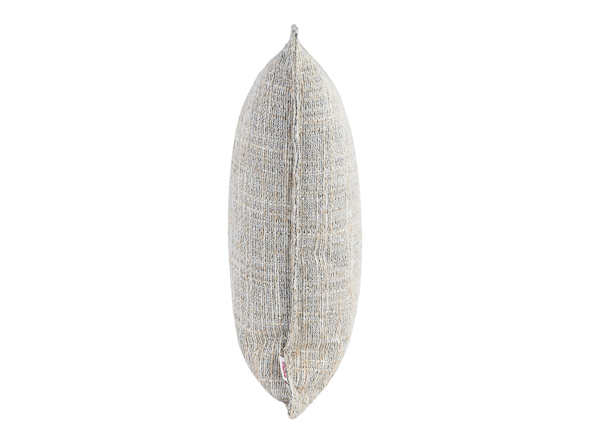 beties Freiluft Melange Outdoor-Kissenhülle 50x50 cm Beige Seitenansicht – wetterfeste Kissenhülle für Gartensofa