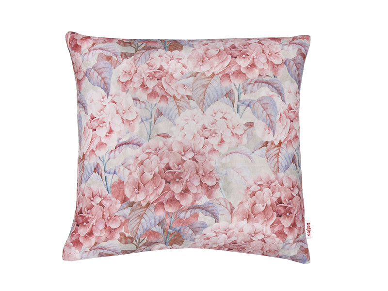 Housse de coussin env. 40x40 cm mer de fleurs en beties lilas-bleu "hortensia"