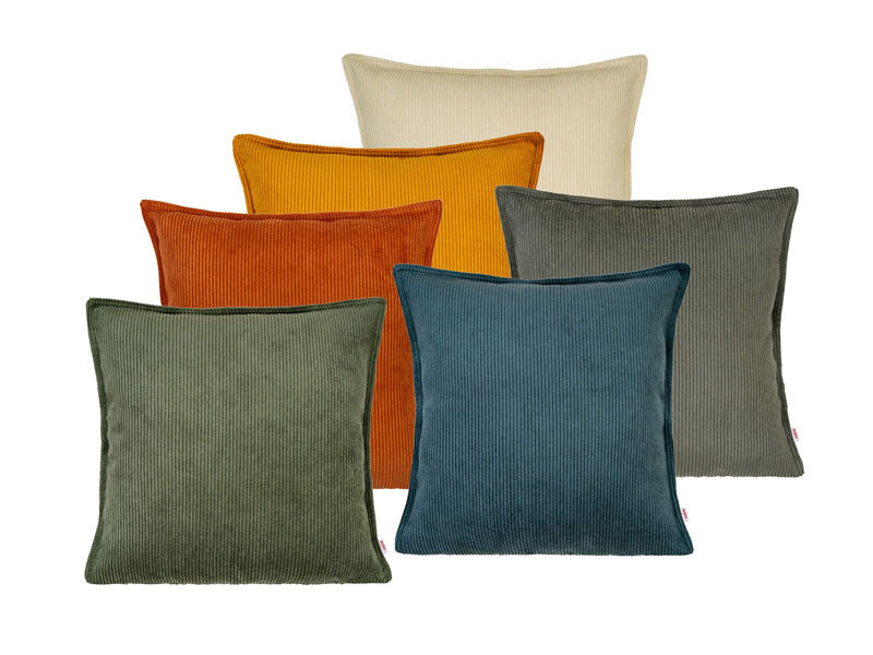 Housse de coussin environ 40x40 cm Velours côtelé beties "HYggelig No.1" Housse de coussin avec double couture en denim élaborée de qualité décorateur d'intérieur