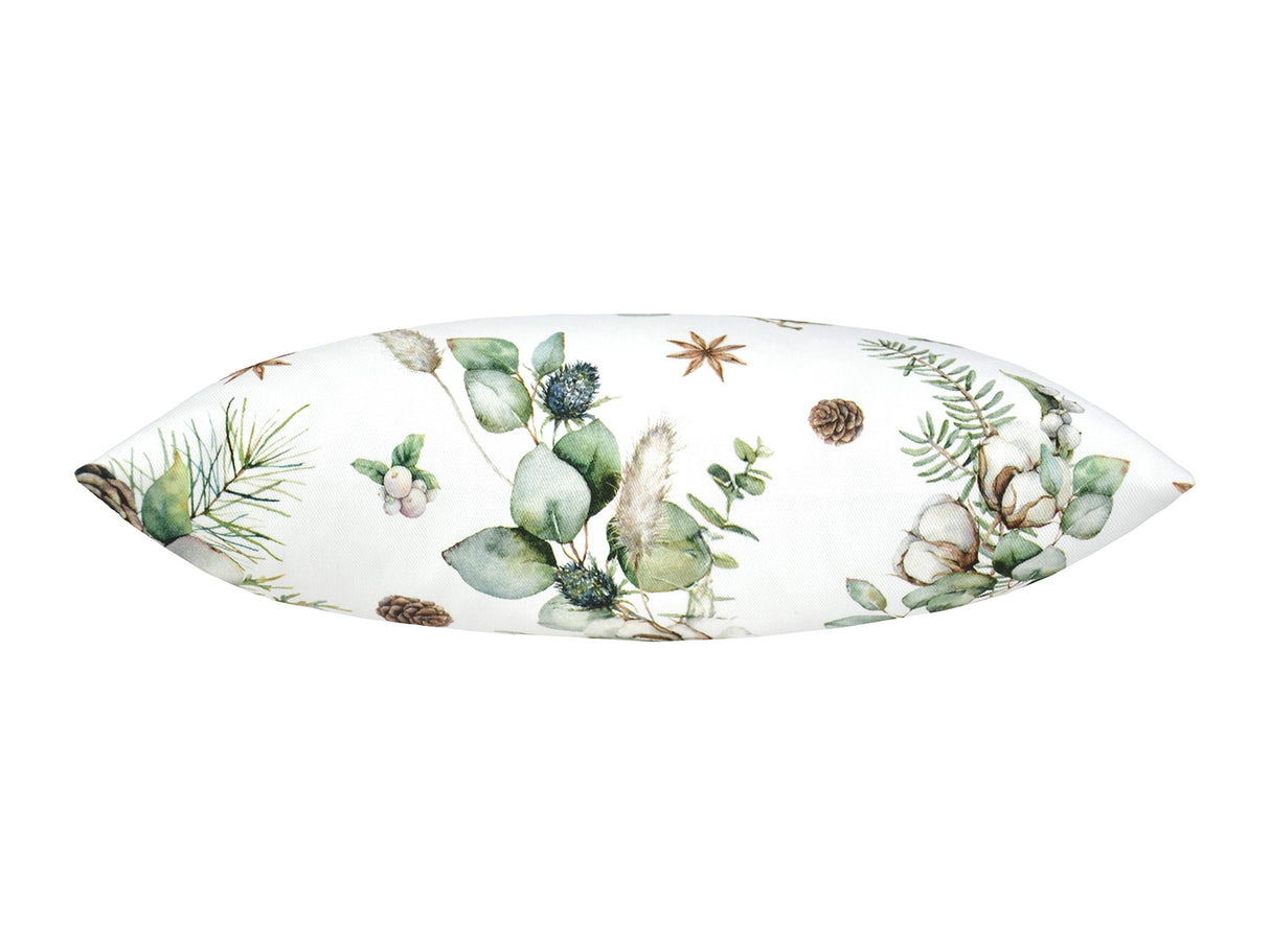 Kissenhuelle ca. 25x35 cm Ansicht von oben – Winterdeko mit Tannenzapfen – 100% Baumwolle – aus der beties Kollektion, Magie des Winters "Moggl"