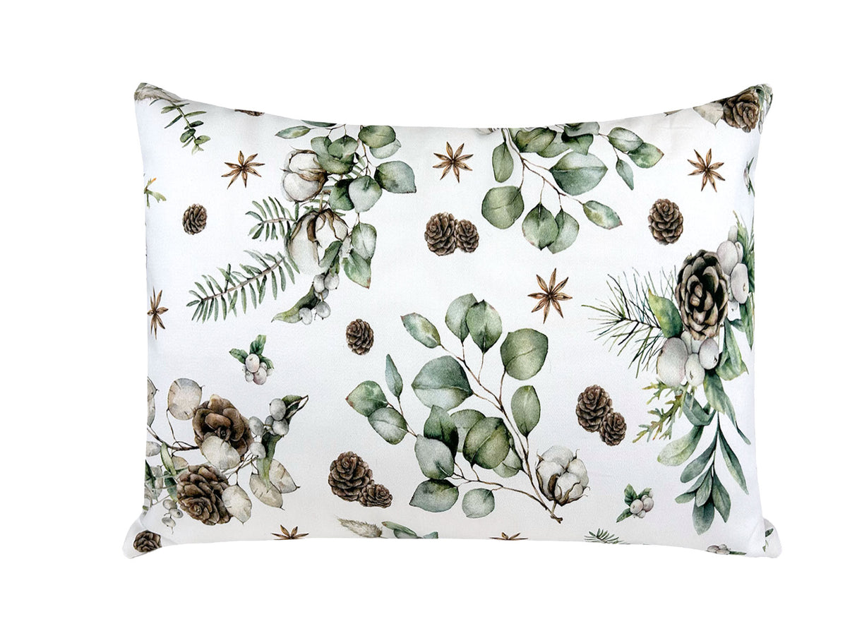 Kissenhülle ca. 25x35 cm – Winterdeko mit Tannenzapfen – 100% Baumwolle – aus der beties Kollektion, Magie des Winters "Moggl"