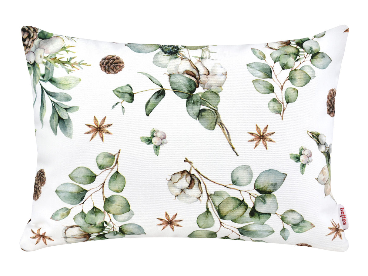 Kissenhuelle ca. 25x35 cm – Winterdeko mit Tannenzapfen – 100% Baumwolle – aus der beties Kollektion, Magie des Winters "Moggl"