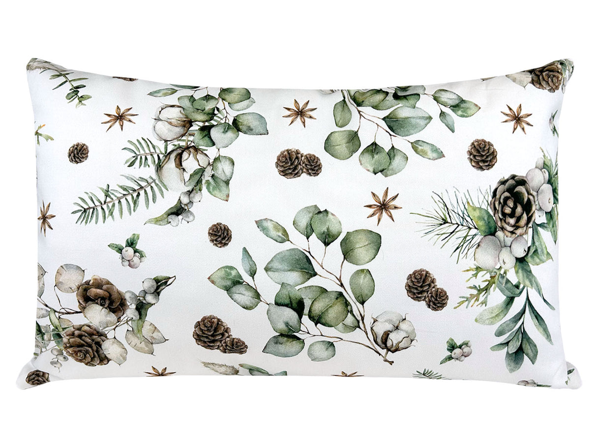 Kissenhülle ca. 30x50 cm – Winterdeko mit Tannenzapfen – 100% Baumwolle – aus der beties Kollektion, Magie des Winters "Moggl"