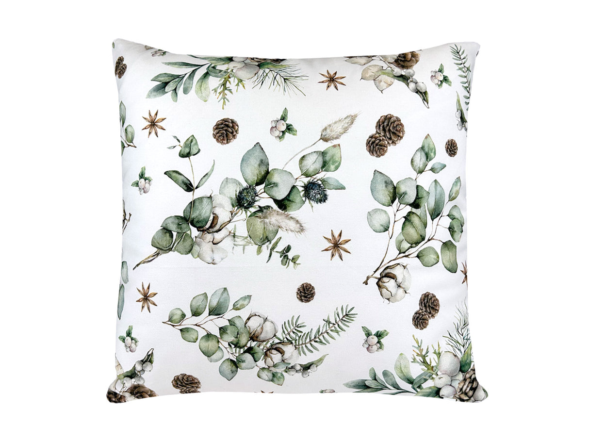 Kissenhülle ca. 40x40 cm – Winterdeko mit Tannenzapfen – 100% Baumwolle – aus der beties Kollektion Magie des Winters "Moggl"