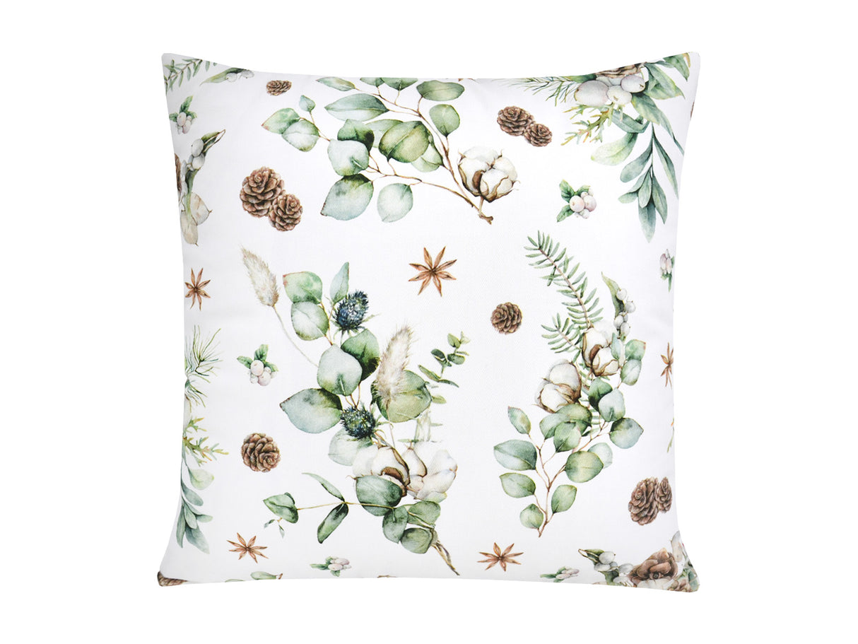 Kissenhuelle ca. 40x40 cm – Winterdeko mit Tannenzapfen – 100% Baumwolle – aus der beties Kollektion Magie des Winters "Moggl"