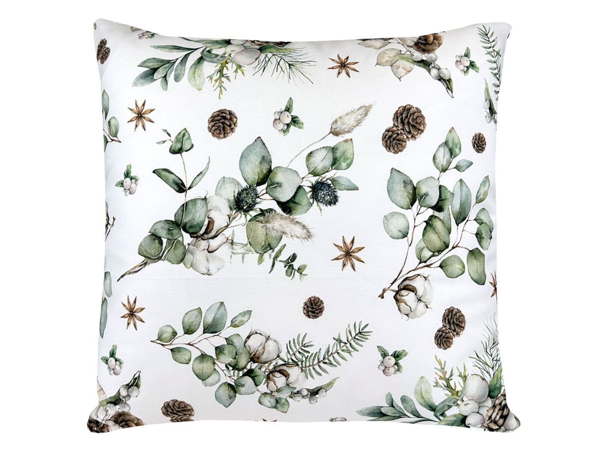 Kissenhülle ca. 50x50 cm – Winterdeko mit Tannenzapfen – 100% Baumwolle – aus der beties Kollektion, Magie des Winters "Moggl"