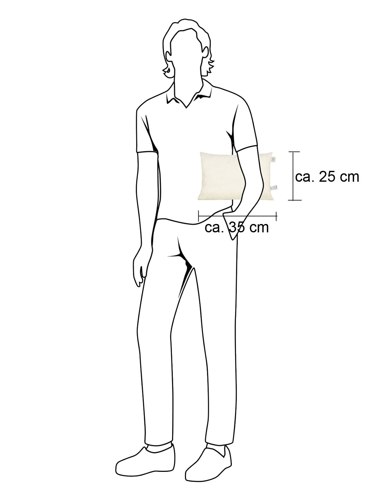 Federkissen ca. 25x35 cm waschbar Bezug Baumwolle beties "Publik"