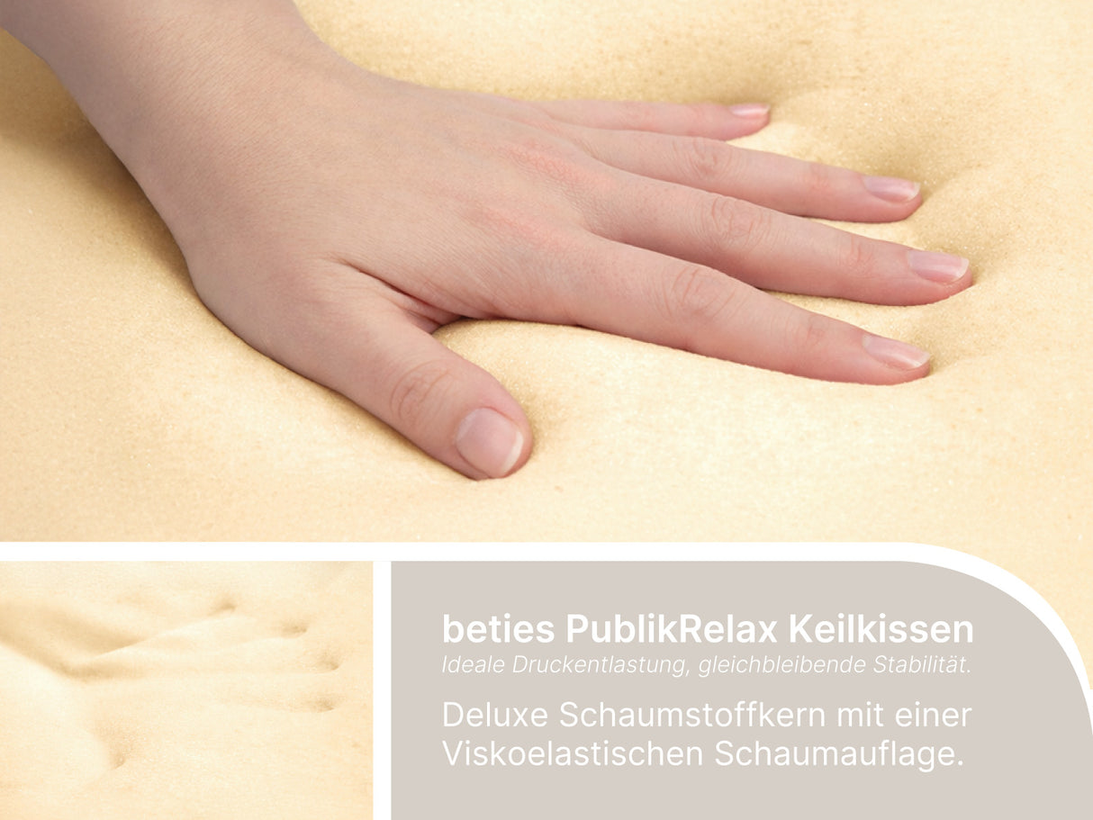 beties Publikrelax viskoelastische Auflage – Nahaufnahme Materialdetail