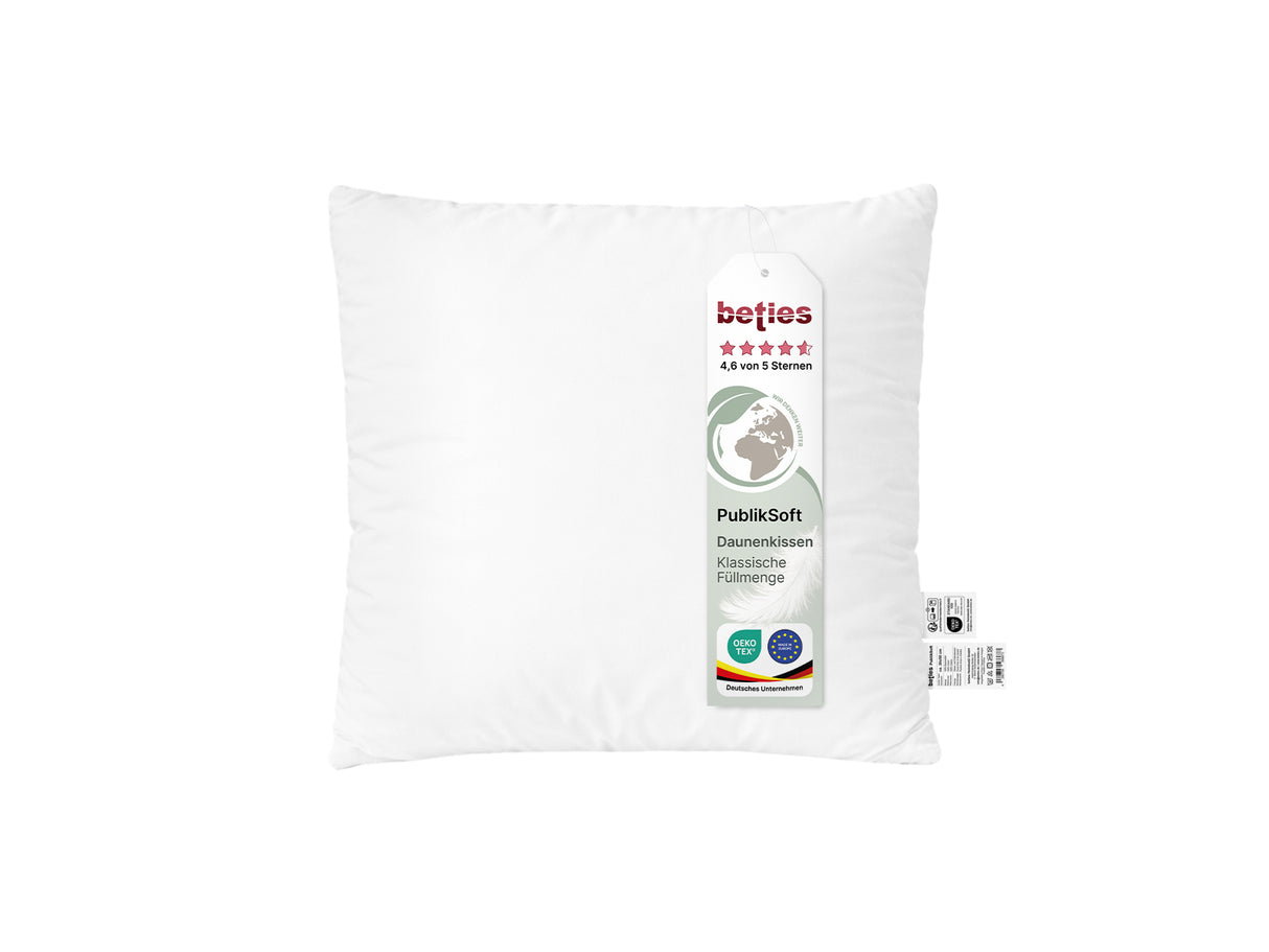 Daunenkissen 45x45 cm weich bauschig – Sofakissen Dekokissen – beties PublikSoft