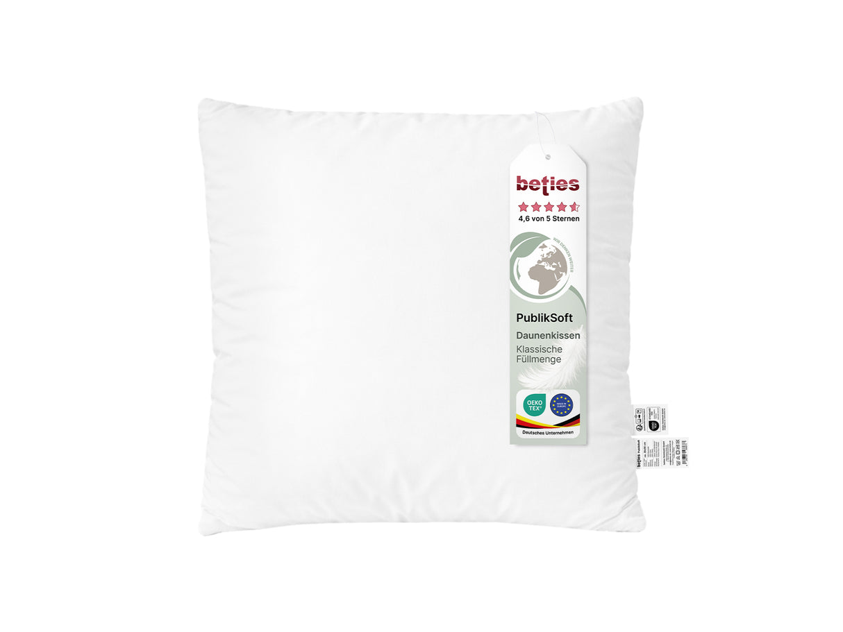 Daunenkissen 60x60 cm weich bauschig – Sofakissen Loungekissen– beties PublikSoft