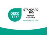 Logo, Oeko-Tex Standard 100 geprueft, mit Pruefnummer 1501004 Centexbel.