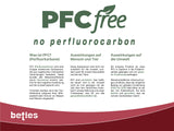 Logo, das PFC (Perfluorocarbon) freie Stoffe garantiert. 