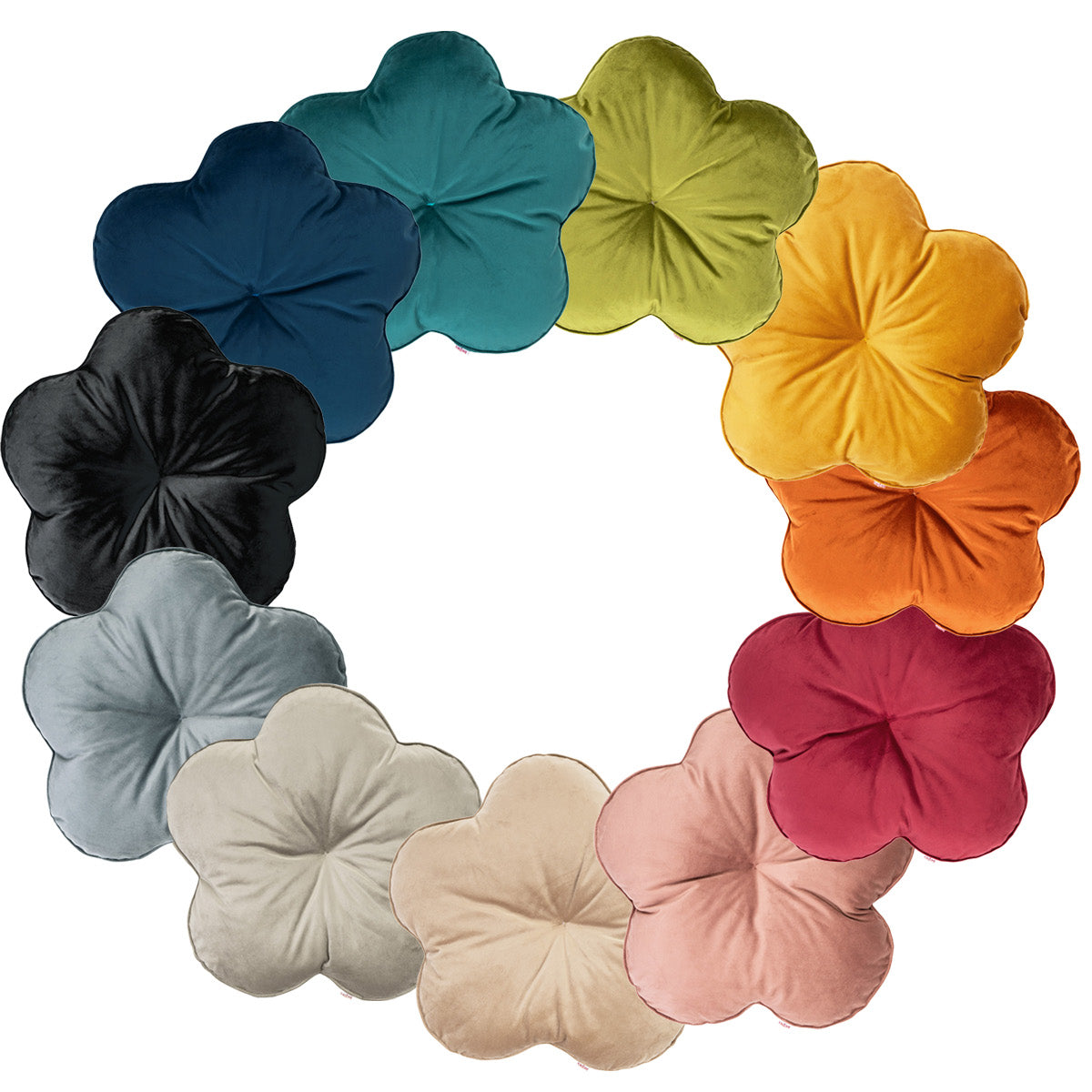 Blumenkissen Ø 50 cm Samt – Sitzkissen