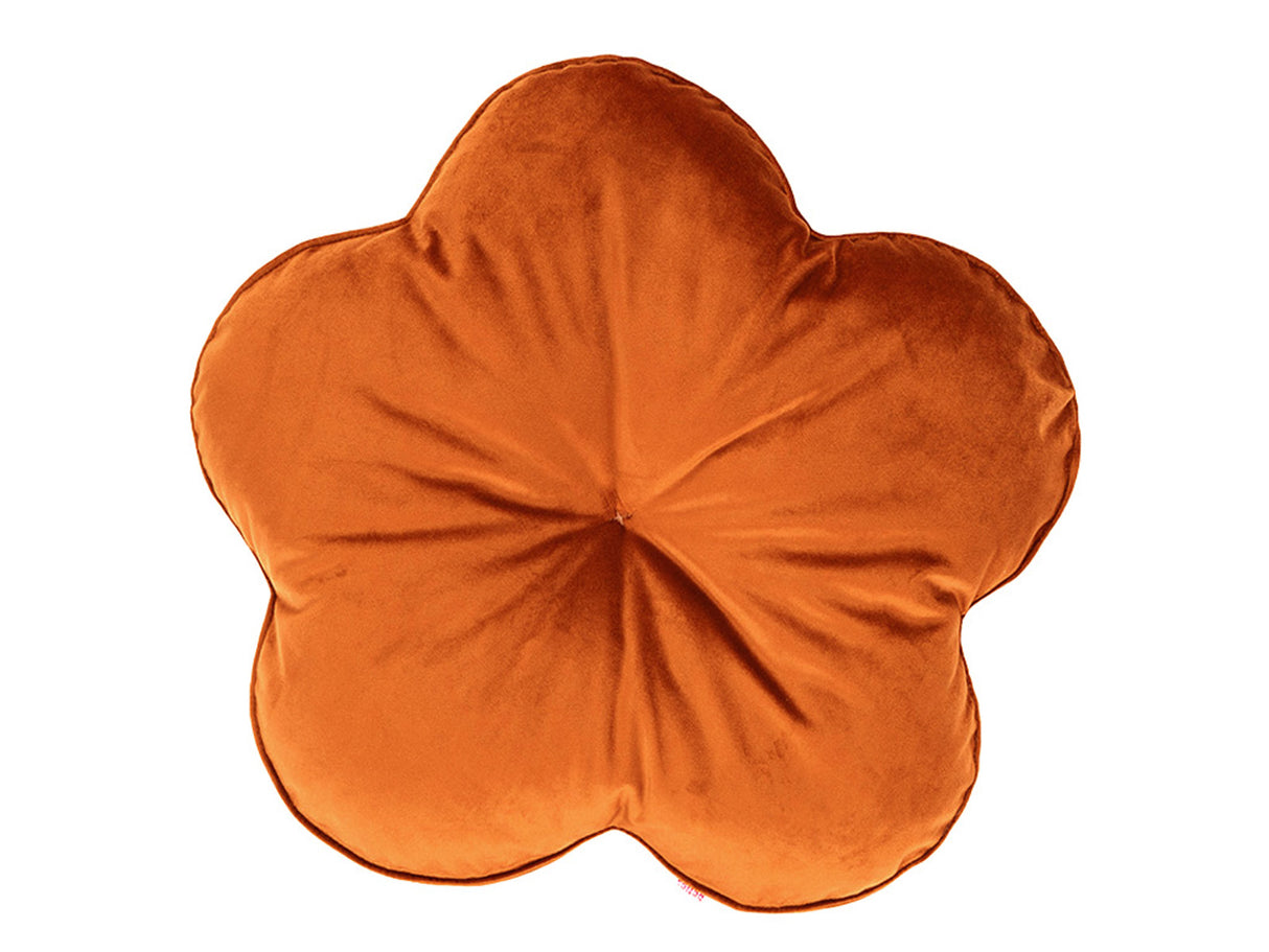 Blumen-Kissen rost-orange beties "Samt&Sonders"