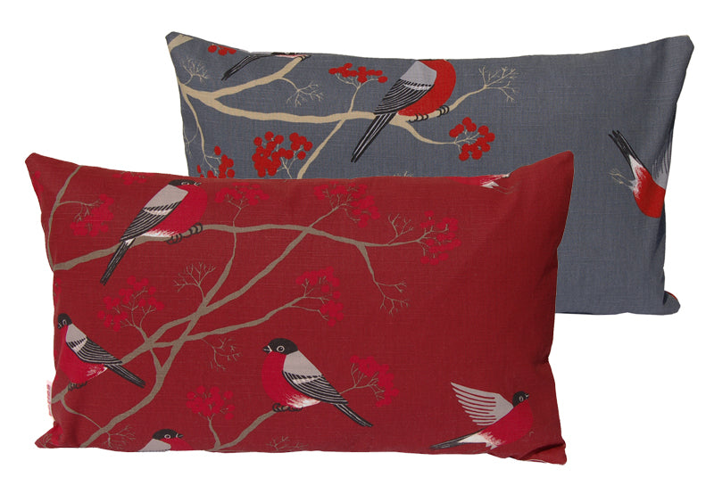 Housse de coussin env. 30x50 cm beties pur coton de haute qualité "Baies Oiseaux"