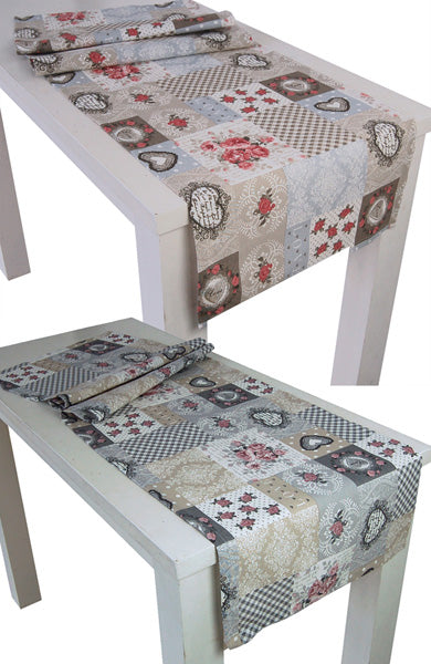 XL Tischläufer ca. 40x220 cm Mischgewebe Shabby-Chic beties "Dorfkinder"