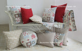 Nackenrollen Hülle ca. 15x40 cm Mischgewebe Shabby-Chic beties "Dorfkinder"