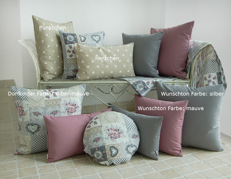 Kissenhülle ca. 60x60 cm Mischgewebe Shabby-Style beties "Dorfkinder"