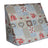 Keilkissenhülle ca. 62x49x30 cm taupe-rot beties "Dorfkinder