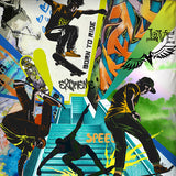 Parure de lit jeunesse env. 155x220 cm « Graffiti Skateboard » cool beties set
