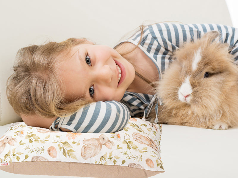 Couverture centrale env. 80x80 cm motif lapin Beties "Hoppel"