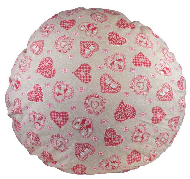 Housse de coussin ronde env. 100 cm Ø aspect cabane alpine beties "Kaiser-Jodler"