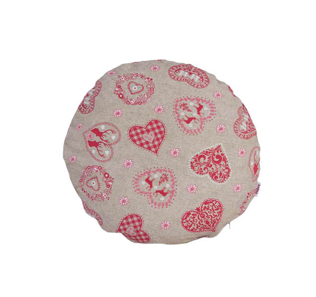 Housse de coussin ronde env. 40 cm Ø aspect cabane alpine beties "Kaiser-Jodler"