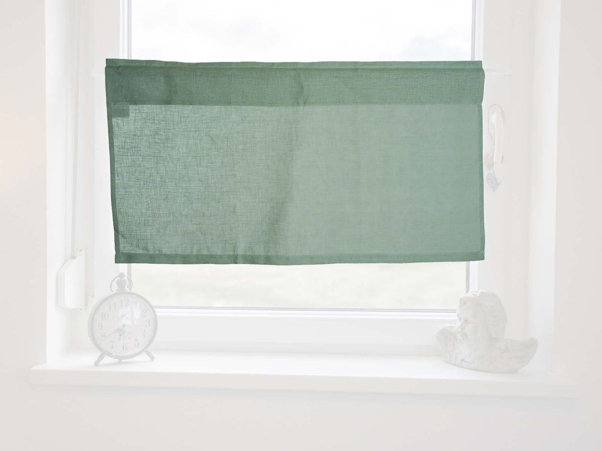 Scheibengardine ca. 85x45 cm natural-mint 100% Leinen beties "Leinen"
