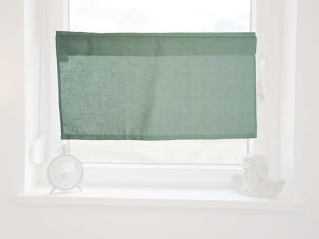 Scheibengardine ca. 85x45 cm natural-mint 100% Leinen beties "Leinen"