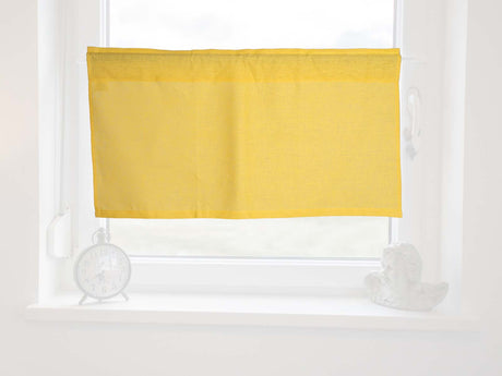 Scheibengardine ca. 85x45 cm zitronen-gelb 100% Leinen beties "Leinen"