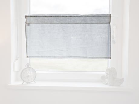 Scheibengardine ca. 85x45 cm stonewash-weiß 100% Leinen beties "Leinen"