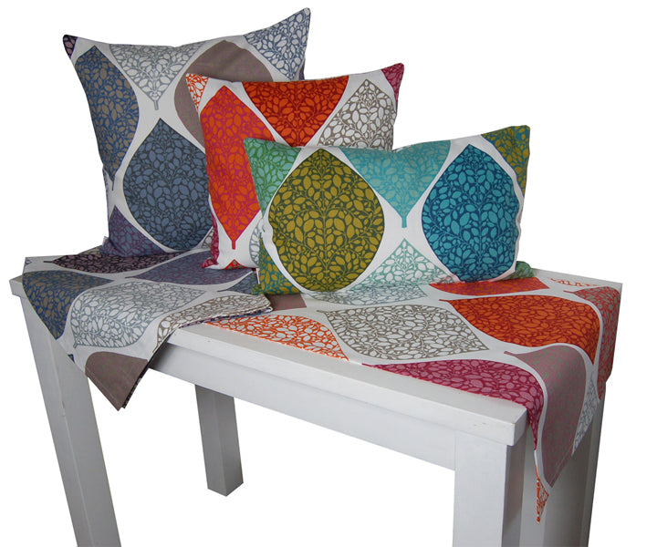 Beties Dorfkinder XL Mitteldecke Ca. 110x110 Cm - Landhausstil Tischdecke In Taupe-Rot