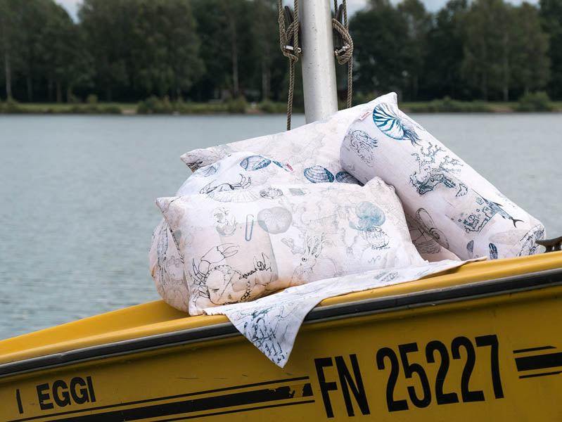 Nackenrollen Hülle ca. 15x40 cm elfenbein beties "Nautic Mistral"