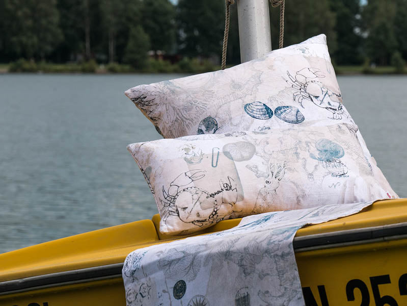 Nackenrollen Hülle ca. 15x40 cm elfenbein beties "Nautic Mistral"