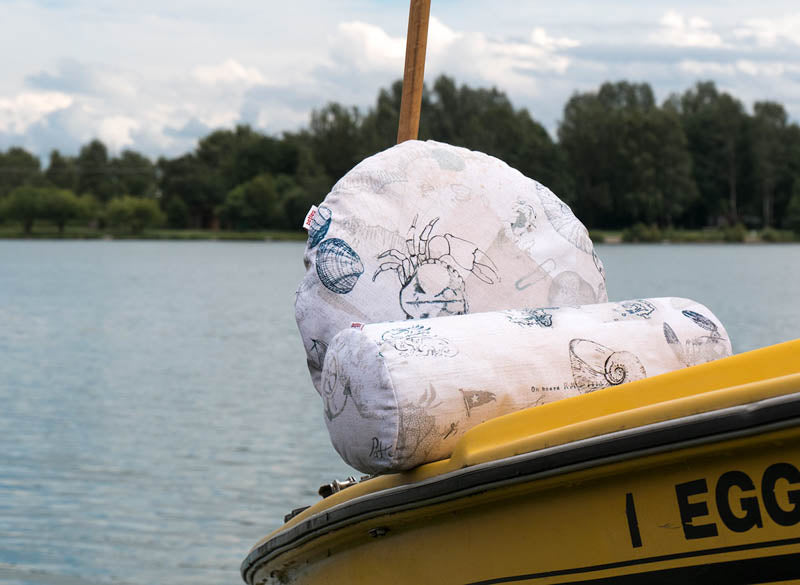Nackenrollen Hülle ca. 15x40 cm elfenbein beties "Nautic Mistral"