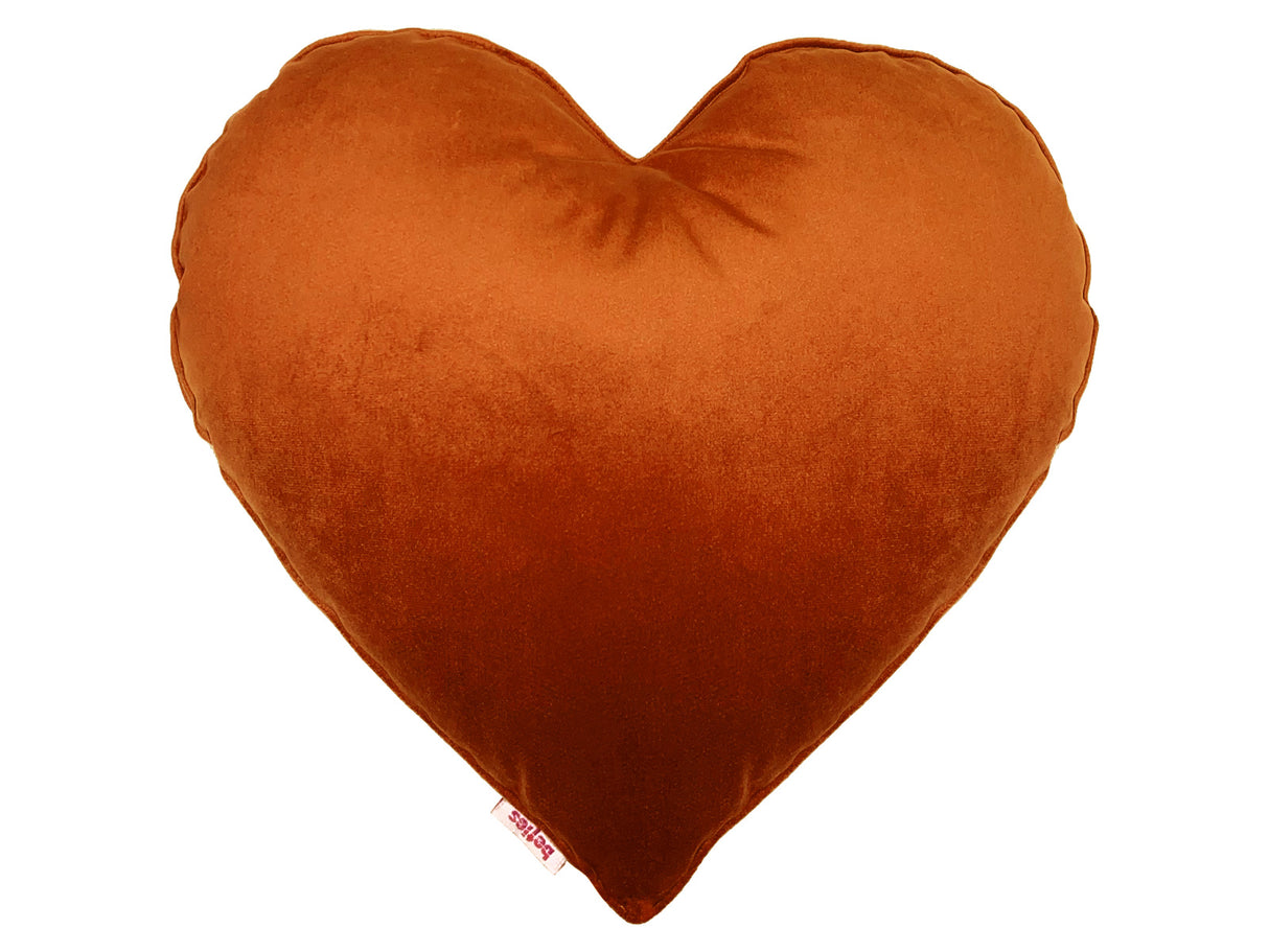 Herzkissen gefüllt rost-orange beties "Samt&Sonders"