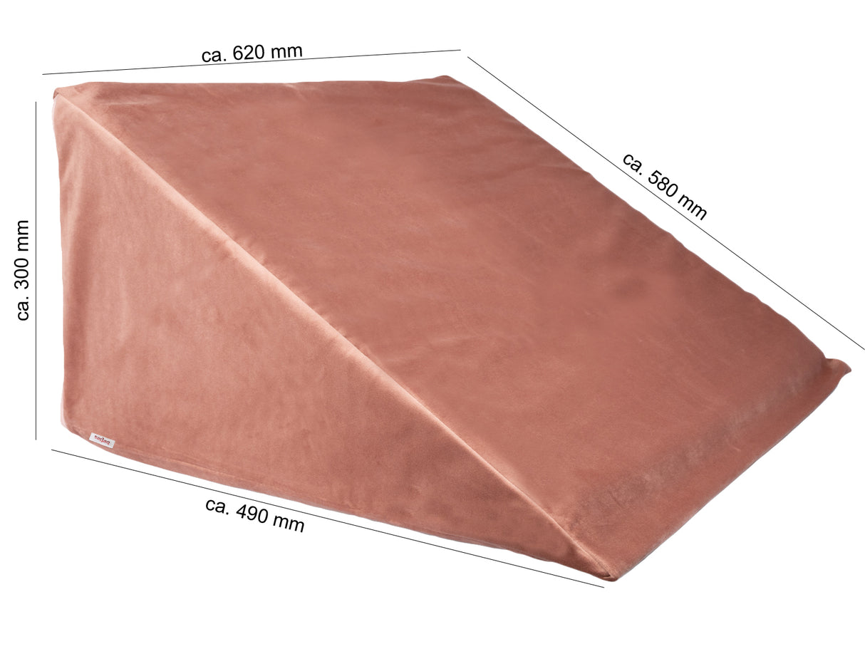 Samt Keilkissenhülle ca. 62x49x30 cm in altrosa aus der beties "Samt&Sonders" Serie.