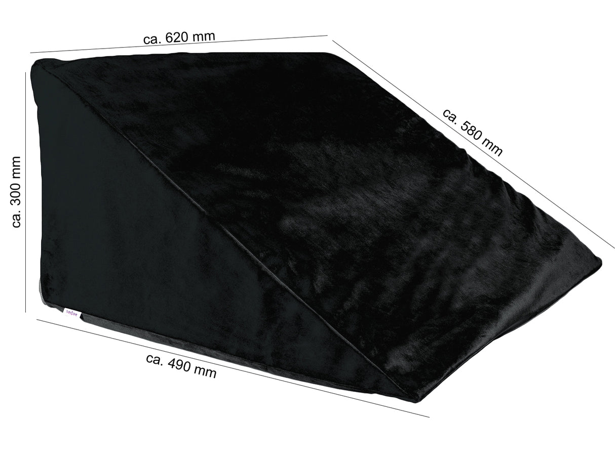 Samt Keilkissenhülle ca. 62x49x30 cm in schwarz aus der beties "Samt&Sonders" Serie.