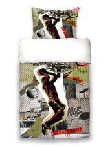 Jugend Bettwäsche-Set ca. 155x220 cm „Graffiti Streetball“ coole beties Garnitur