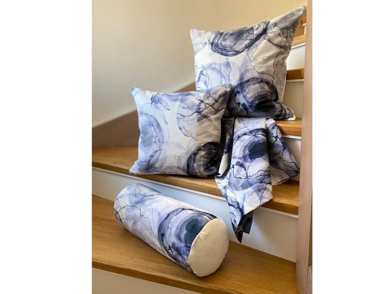 Housse de coussin env. 50x50 cm encre beties "Ink-Bloom"