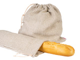 Brot- Baguettebeutel 100% Leinen beties "Leinen-Waffelpique"