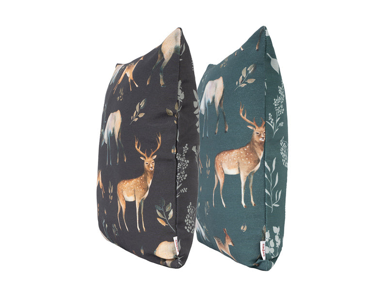 Housse de coussin env. 40x40 cm cerf housse réversible beties "Wildwechsel"