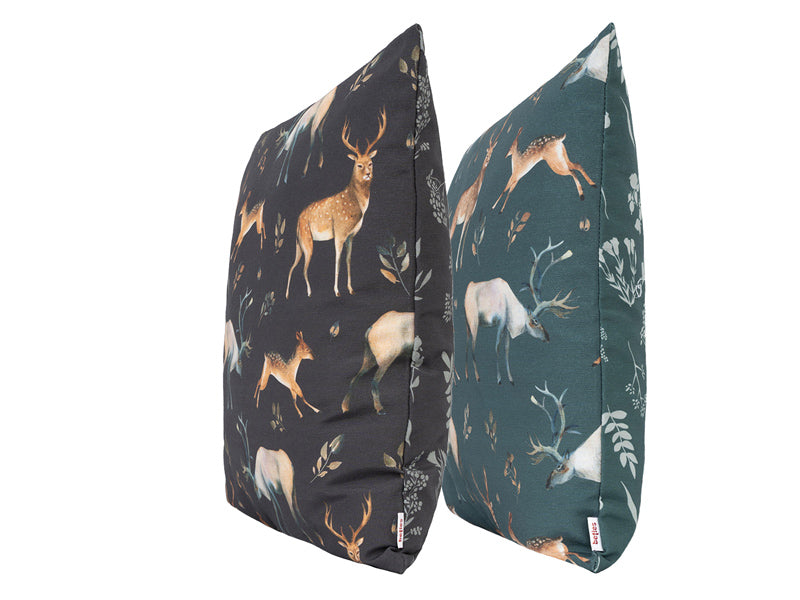 Housse de coussin env. 50x50 cm cerf housse réversible beties "Wildwechsel"