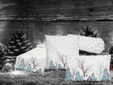 Couvre-cou environ 15x40 cm beties hivernal blanc flocon de neige "Paysage d'hiver"