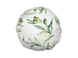 Runde Kissenhülle ca. 40 cm Ø aus 100% Baumwolle - Oliven Design "Italy Collection" Mediterranes Design, Hochwertiger Bezug für Dekokissen