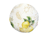 Hochwertige runde Kissenhülle ca. 40 cm Ø 100% Baumwolle Zitronen-Design beties "Italy Collection"