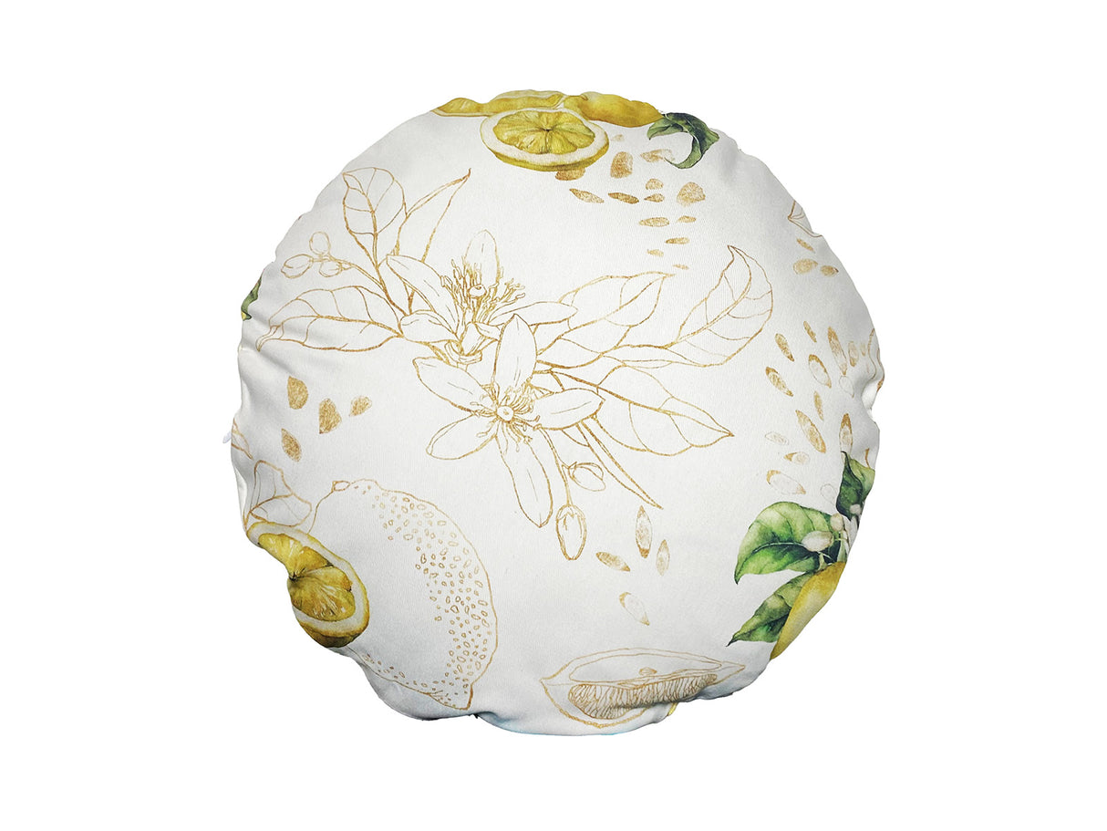 Kissenhülle rund ca. 40 cm Ø 100% Baumwolle Zitrone beties "Italy Collection"
