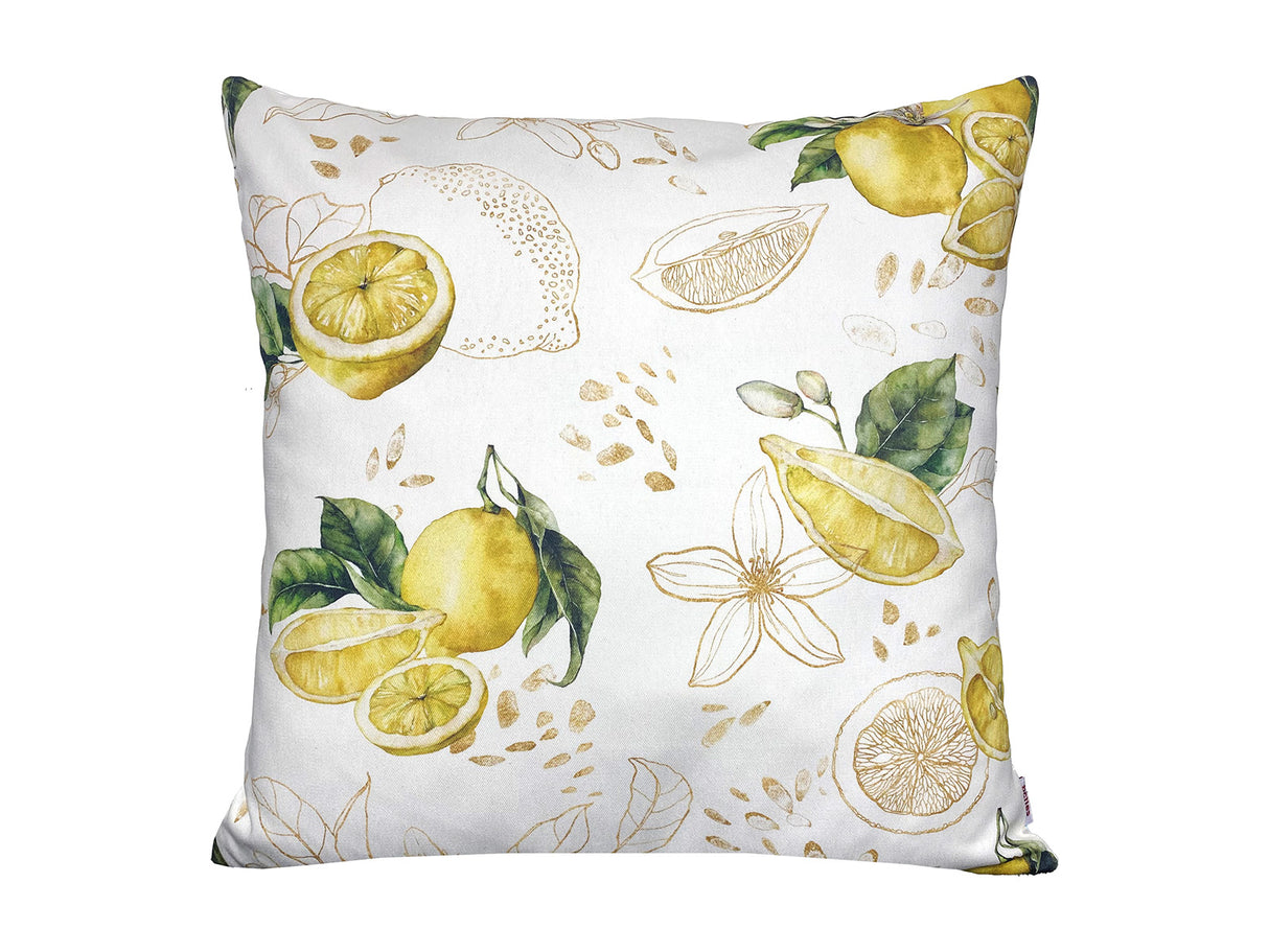 Hochwertige Kissenhülle ca. 50x50 cm aus 100% Baumwolle – Zitronen-Design aus der beties "Italy Collection"