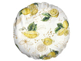 Hochwertige runde Kissenhülle ca. 60 cm Ø 100% Baumwolle Zitronen-Design beties "Italy Collection"