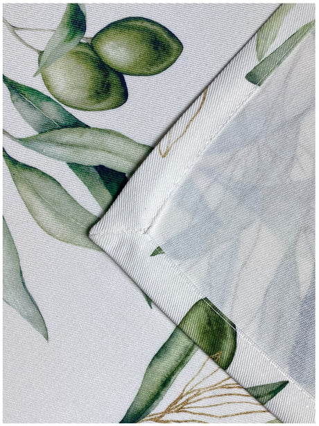 Mediterrane Mitteldecke aus 100% Baumwolle - Oliven Design aus der beties "Italy Collection"